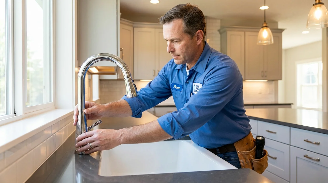 Kitchen faucet installation by Johns Plumbing LLC in Leominster